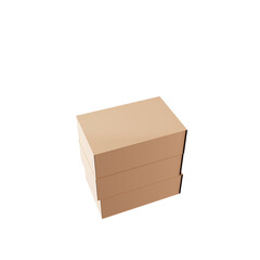 Realistic package Cardboard Sliding open Box on white background. For small items, matches, and other things. 3d illustration.	