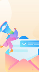 Person interviewing for job flat vector concept operation hand drawn illustration
