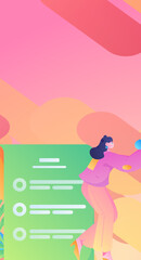 Person interviewing for job flat vector concept operation hand drawn illustration
