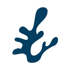 The silhouette  logo of an algae or coral , seaweed, an excellent design on a marine theme
