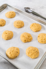 Banana cookies with chocolate drizzle