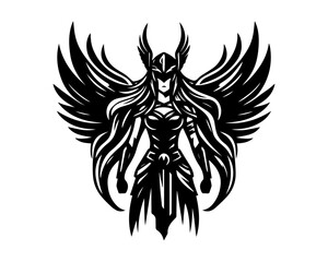 	angel, armor, athens, britannia, cartoon, esport, female, gamer, girl, gladiator, hero, kingdom, knight, logo, medieval, myth, mythology, power, ragnarok, shield, simple, slave, sparta, sword, valkyr