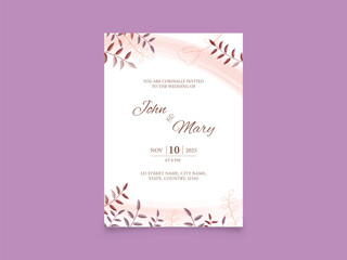 Wedding Invitation Card Template Design for Ready to Print.