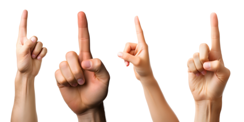 Man Hand Pointing Upward set, number one pose