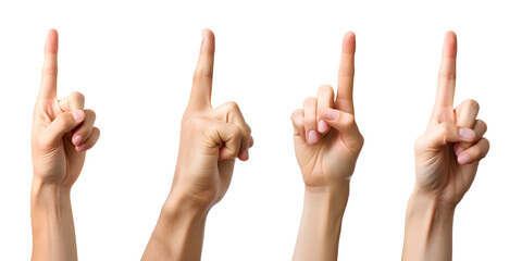 Male Hand Pointing Upward, Gesture of number one, asking attention