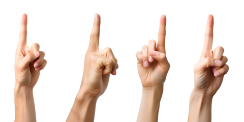 Male Hand Pointing Upward, Gesture of number one, asking attention