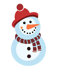 Friendly Snowman, Isolated PNG