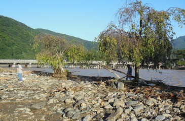 Arashiyama, Kyoto, Japan, just after the 2013 typhoon