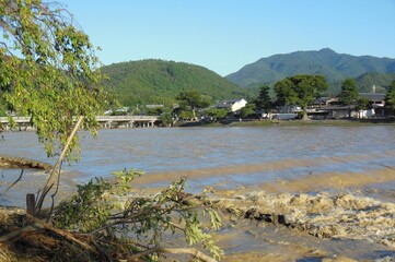 Arashiyama, Kyoto, Japan, just after the 2013 typhoon