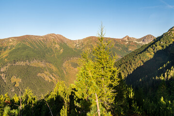 Ostry Rohac, Placlive, Smrek, Baranec and Maly Baranec hills in Western Tatras mountains in Slovakia