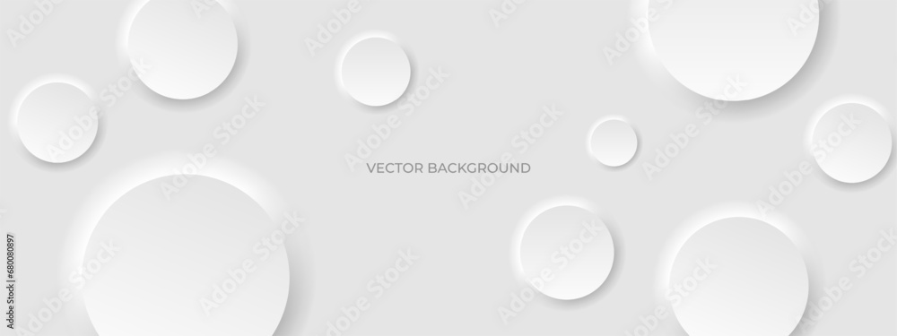 Poster white modern neomorphism abstract background. abstract 3d circle white wallpaper. background with ne