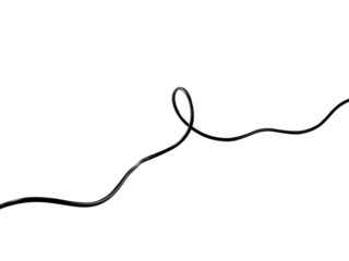 black wire cable of usb and adapter isolated on white background.Electronic Connector.Selection focus.