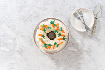 Carrot bundt cake with cream cheese frosting