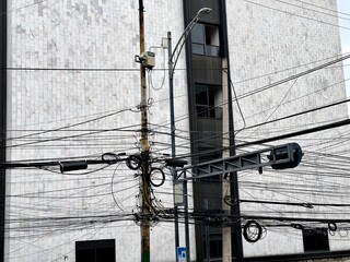 Telefonleitungen in Mexiko Stadt (Mexiko)