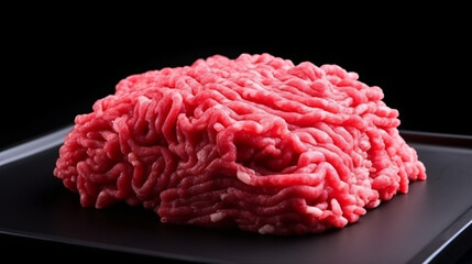 Top view of meat raw ground pork