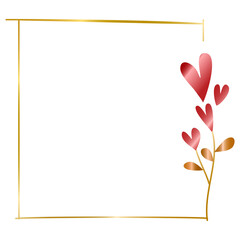 Obraz premium Valentine frame, Valentine Heart frame, Heart frame, Love frame, Golden frames, Romantic frames, Wedding Frames, Valentine's Day, Decorative frame , png transparent background illustration