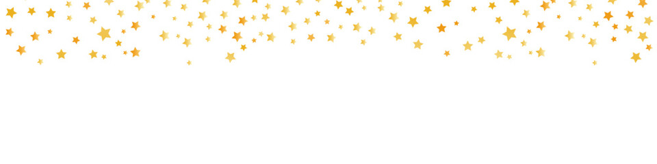 Glitter golden stars frame on white background. Luxury elegant design elements. Gold stars random luxury sparkling confetti. Christmas texture. Vector illustration EPS 10