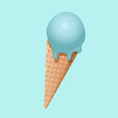 Ice -cream,blue  sundae, ice cream cone, sweet food, dessert, frozen 