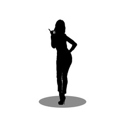 Girl silhouette stock vector illustration