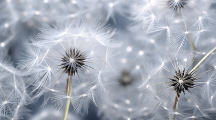 Dandelion Seeds Nature Macro Closeup Fluffy Botanical Plant White Delicate Airborne 