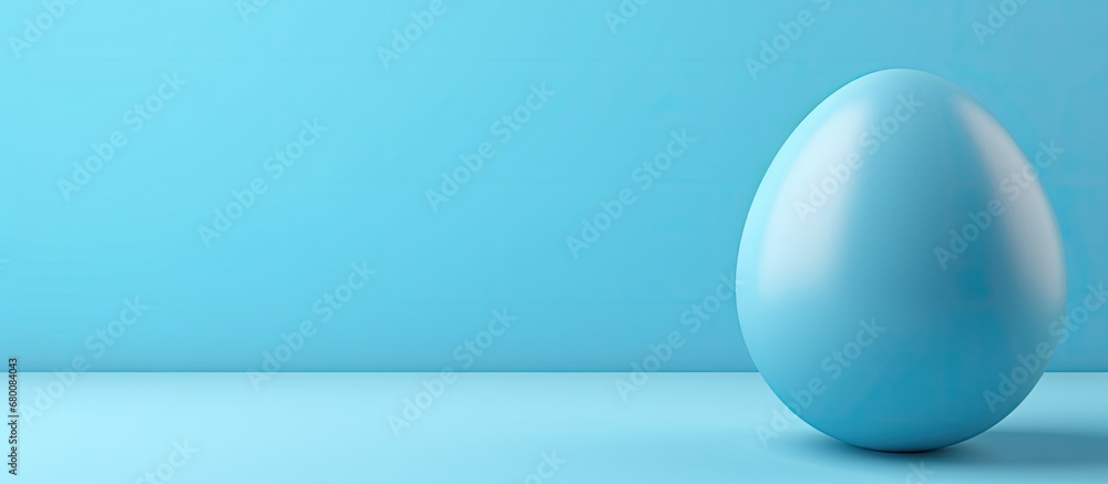 Poster minimal concept of a 3d rendering creative easter egg on a blue backdrop copy space image place for 