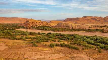 Fototapeta na wymiar Ksar Ait Ben haddou, Berber brick village. Ouarzazate, Drâa-Tafilalet, Morocco, North Africa, at sunrise