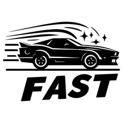 Car Logo icon vector art illustration, logo, car logo, fast car logo vector black color