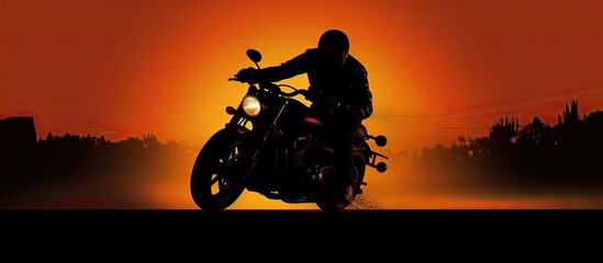 motorcycle outline Copy space image Place for adding text or design