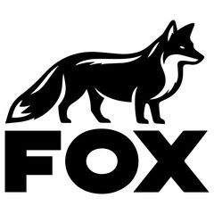 Fox Logo Icon vector silhouette, Fox Icon logo vector illustration, silhouette, black color