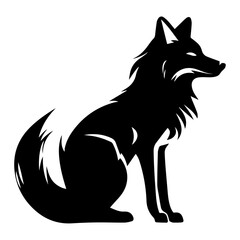 Fox Logo Icon vector silhouette, Fox Icon logo vector illustration, silhouette, black color