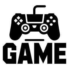 Obraz premium Game Console logo vector silhouette, game icon vector silhouette illustration, silhouette, black color