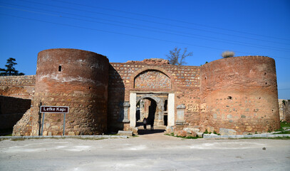 Iznik Byzantine Walls in Iznik, Bursa, Turkey.