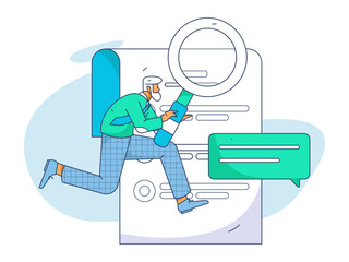 Person interviewing for job flat vector concept operation hand drawn illustration
