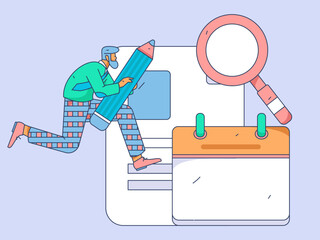 Person interviewing for job flat vector concept operation hand drawn illustration
