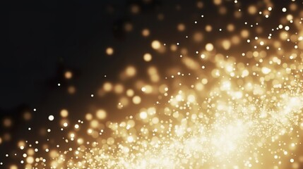 golden christmas particles