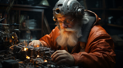 Santa Claus as a mechanic