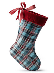 Christmas decorative sock on the white background