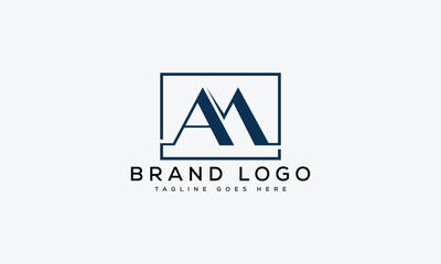 letter AM logo design vector template design for brand.