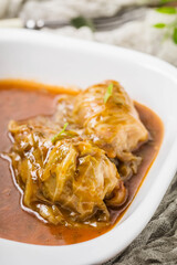 Stuffed cabbage roll.