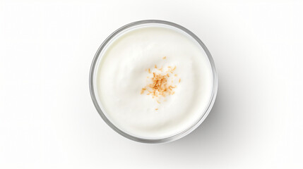 Top view of Turkish food Yogurt isolated on a white background