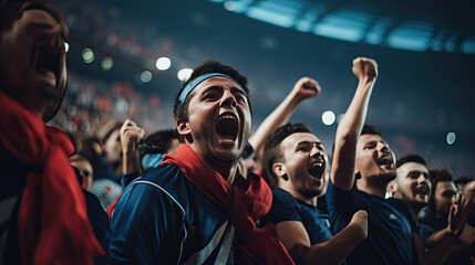 Fototapeta na wymiar fans chanting during a match at the stadium