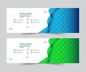 Naklejka premium Corporate Email Signature Design Or Footer Email Template.