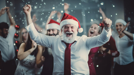santa claus on office party	
