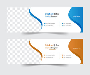Creative Minimalist Email Signature Design Or Email Footer Template.