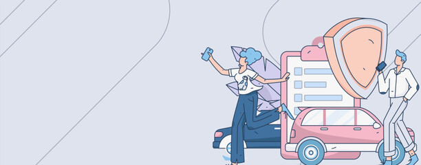 Buy insurance for car flat character vector concept operation illustration  © Lyn Lee