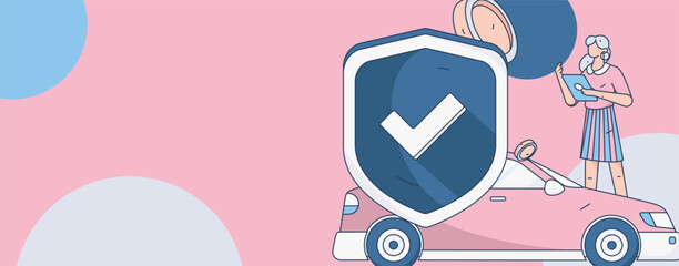 Buy insurance for car flat character vector concept operation illustration  © Lyn Lee