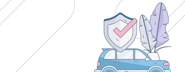 Buy insurance for car flat character vector concept operation illustration
