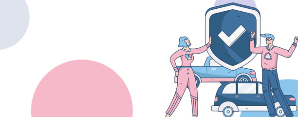 Buy insurance for car flat character vector concept operation illustration  © Lyn Lee