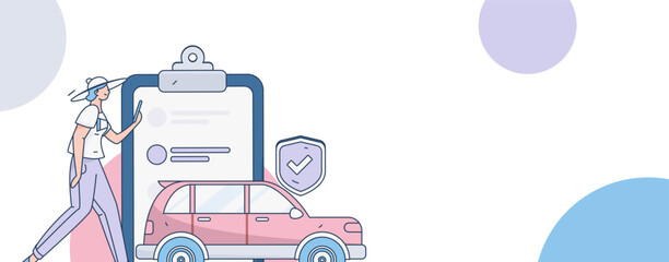 Buy insurance for car flat character vector concept operation illustration  © Lyn Lee