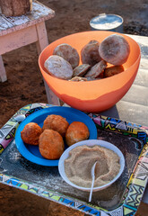Botswana food, Phaphatha or Diphaphatha is usually consumed at breakfast or as a snack. Magwinya or fat cakes is also a snack or consumed with stew